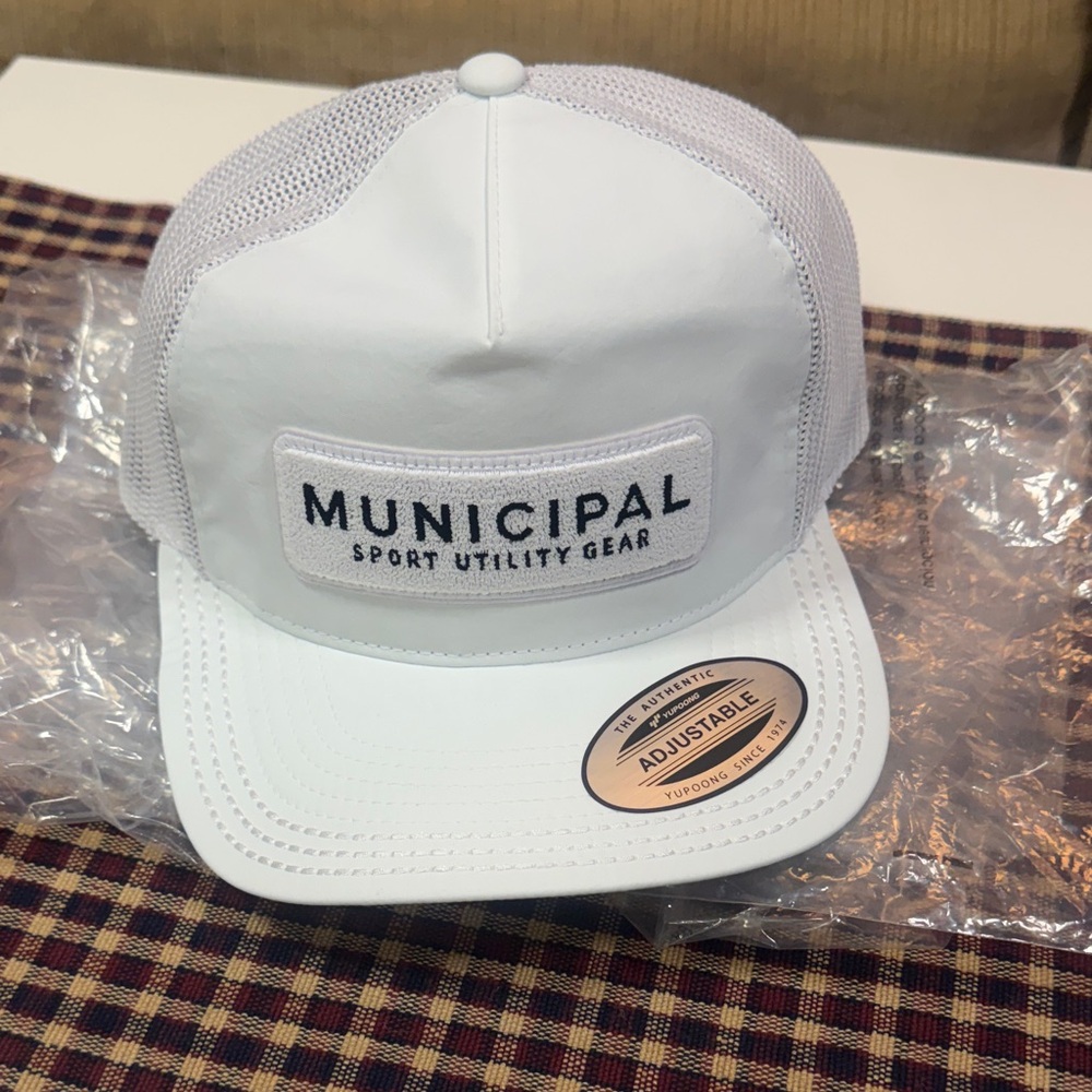 Municipal White Adjustable Trucker Hat
